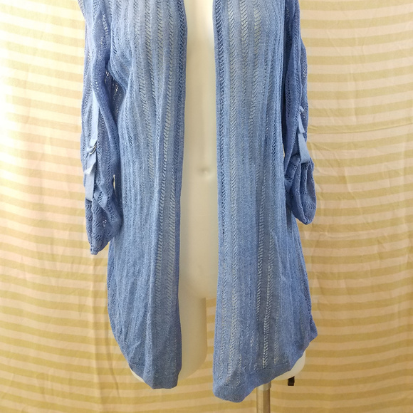 NIC + ZOE Sheer Nights Cardigan Duster Open Front - Picture 5 of 8
